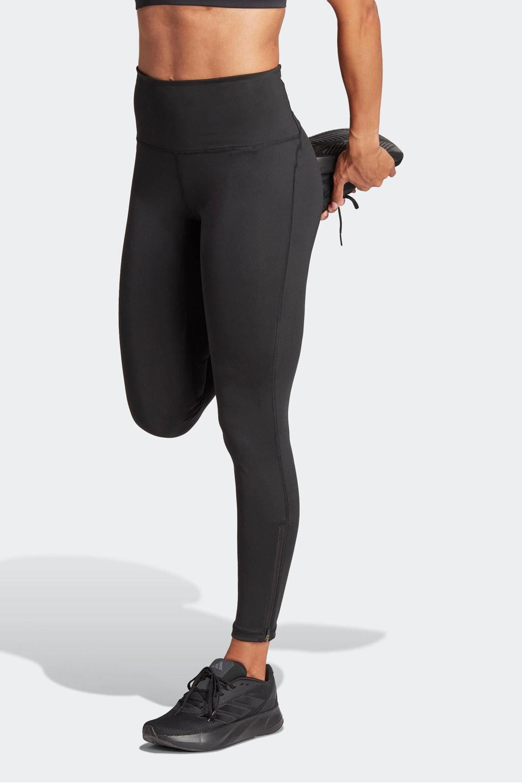 Zwarte dames adidas Performance sportlegging van gerecycled polyester met regular waist