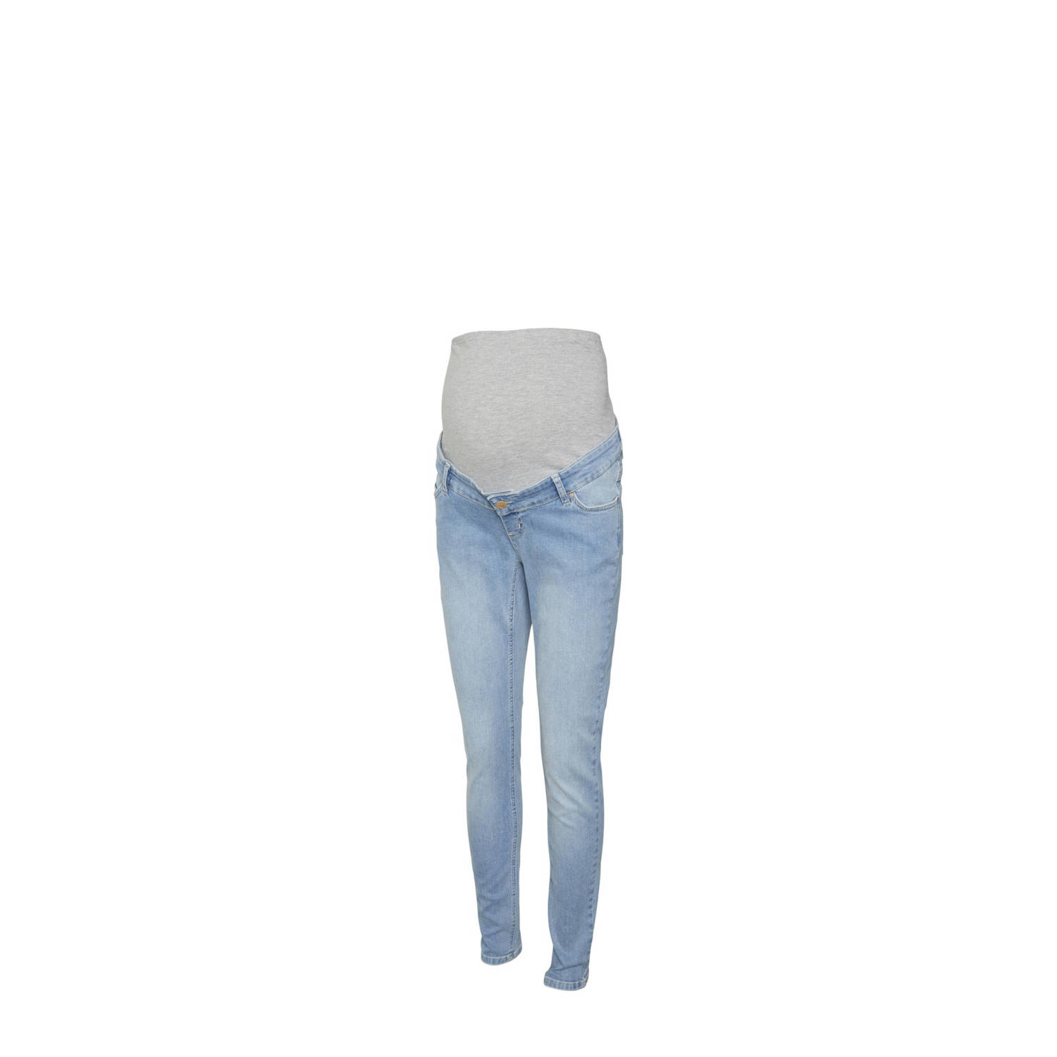 Mamalicious zwangerschaps skinny jeans MLOLIVIA light blue denim Effen 34-32 (XS)