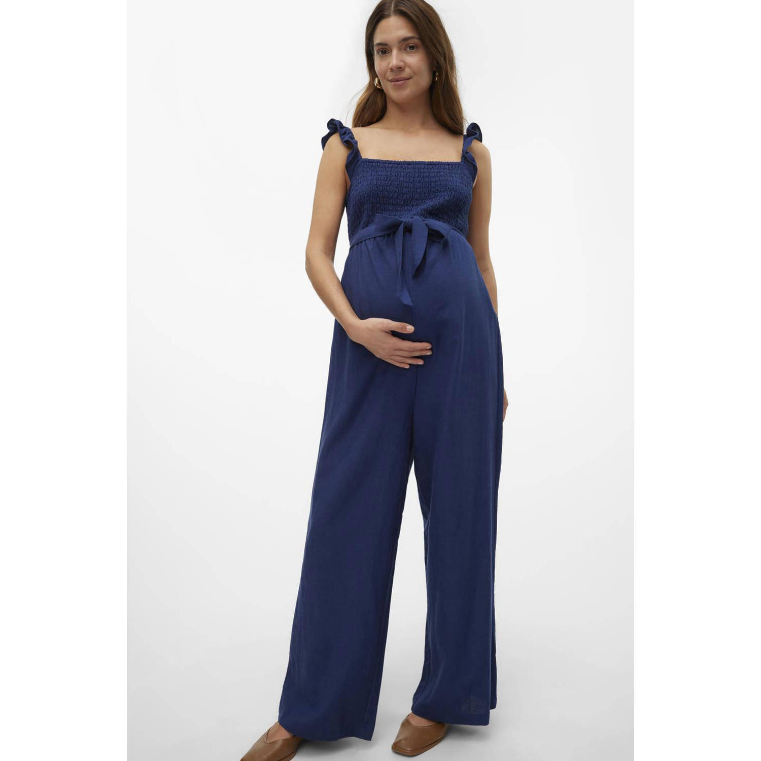 Mamalicious zwangerschapsjumpsuit MLMAYAMY Dames Viscose Vierkante hals XL