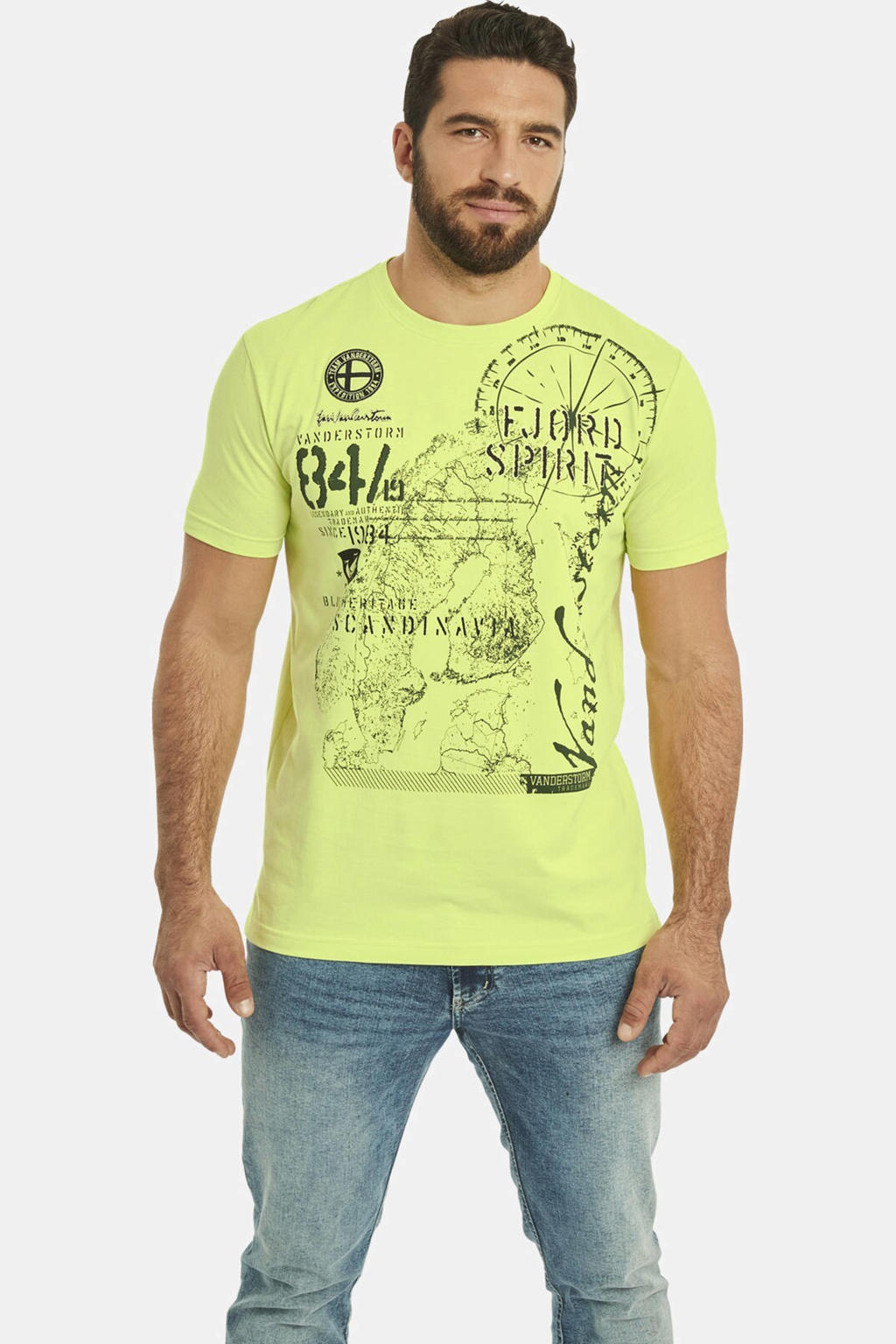 Jan Vanderstorm DOMINIK. loose T-shirt Plus Size lichtgroen