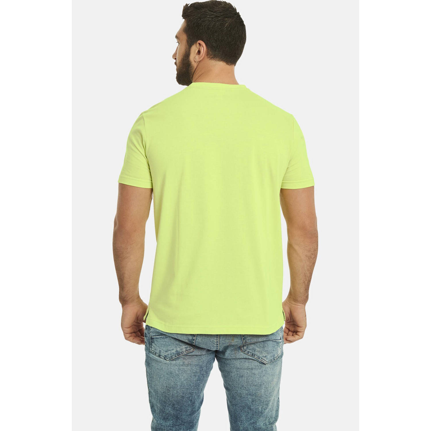 Jan Vanderstorm oversized T-shirt DOMINIK Plus Size met printopdruk lichtgroen