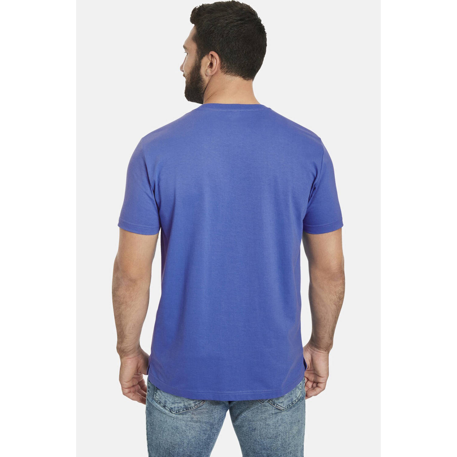 Jan Vanderstorm oversized T-shirt GERFRIED Plus Size met printopdruk blauw