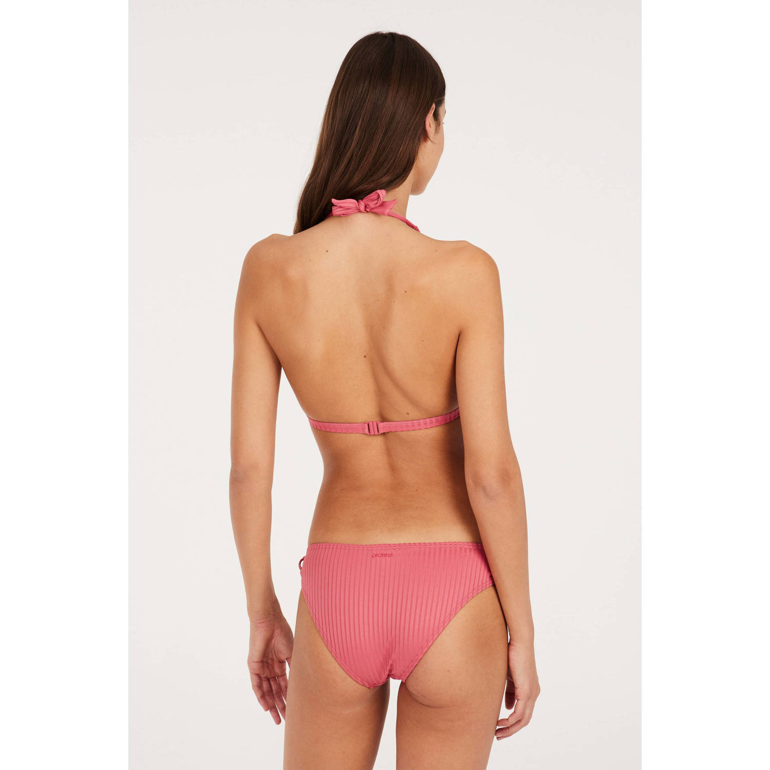 Protest voorgevormde halter bikinitop MIXPLAY met ribstructuur roze