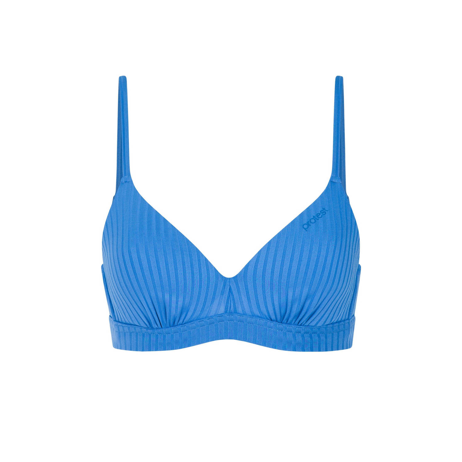 Protest voorgevormde beugel bikinitop MIXVAMP met ribstructuur blauw