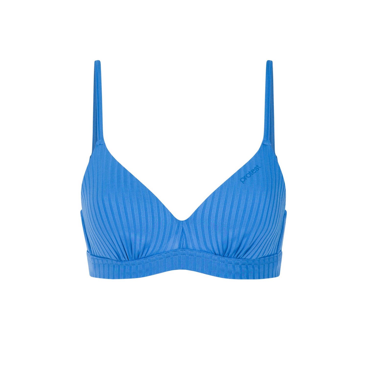 Protest voorgevormde beugel bikinitop met ribstructuur MIXVAMP blauw