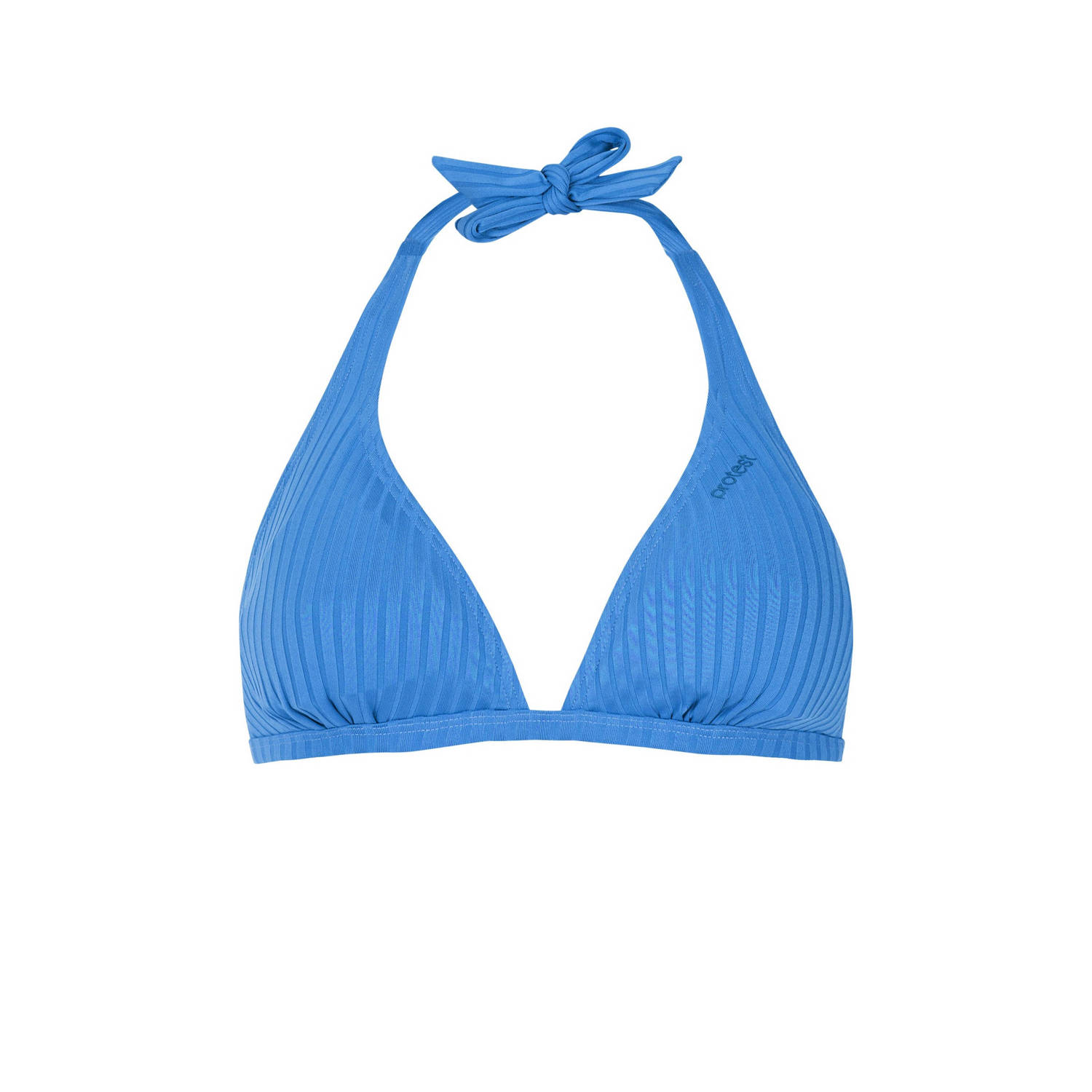 Protest voorgevormde halter bikinitop MIXPLAY met ribstructuur blauw
