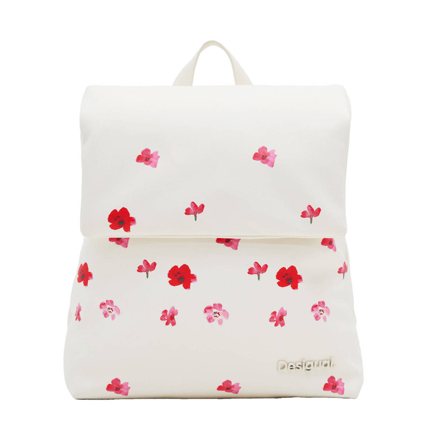 Desigual Stijlvolle Polyethyleen Rugzak met Verstelbare Banden White Dames