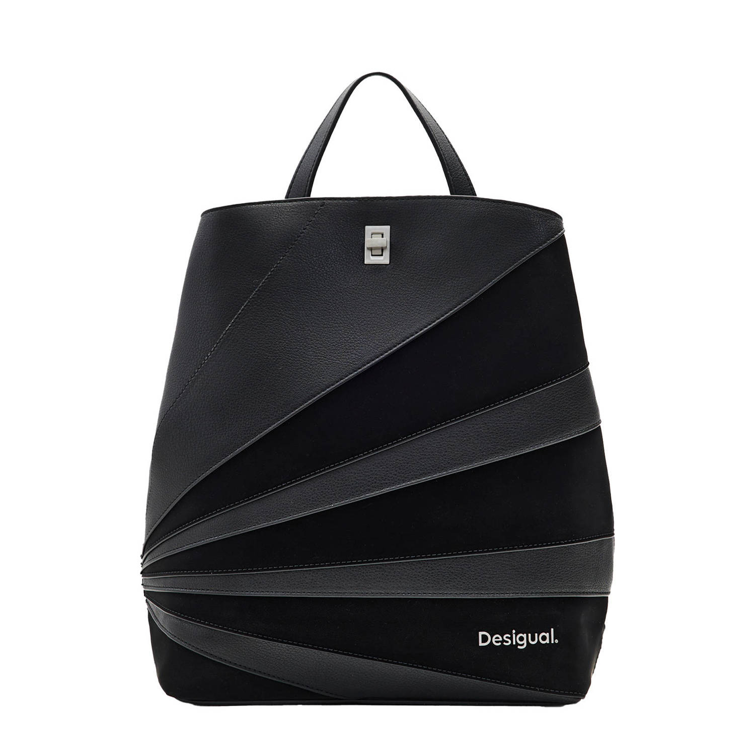 Desigual Zwarte Polyethyleen Rugzak met Verstelbare Banden Black Dames