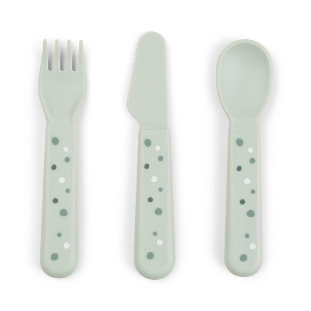 Done by Deer Foodie bestekset Happy dots - Groen