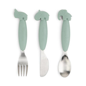 Easy-grip bestekset Deer friends - Groen
