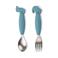 Done by Deer Easy-grip bestekset met lepel en vork Deer friends - Blauw