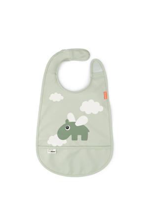Waterdichte slabbetje Happy clouds - Groen