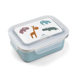 Metalen lunchbox Deer friends - Blauw