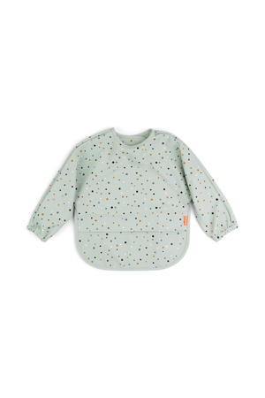 slabbetje met mouwen Happy dots - Groen
