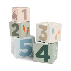  Stacking cubes 5 pcs Deer friends Colour mix