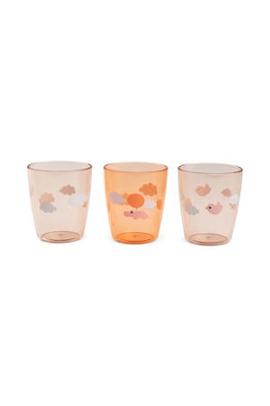 Yummy miniglas Happy clouds (set van 3) - Papaya