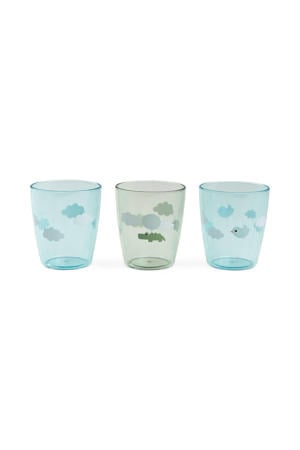 Yummy miniglas Happy clouds (set van 3) - Groen