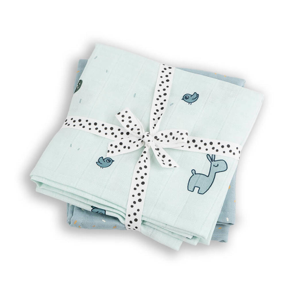 Done by Deer Hydrofiele doek (set van 2) - Blauw | wehkamp