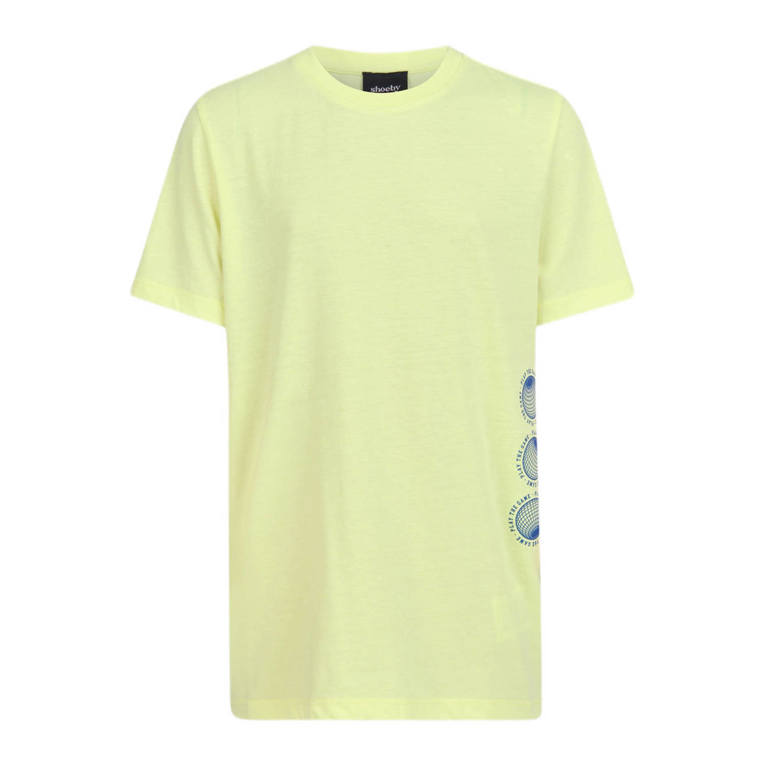 Shoeby T-shirt met printopdruk geel Jongens Katoen Ronde hals Printopdruk 110 116