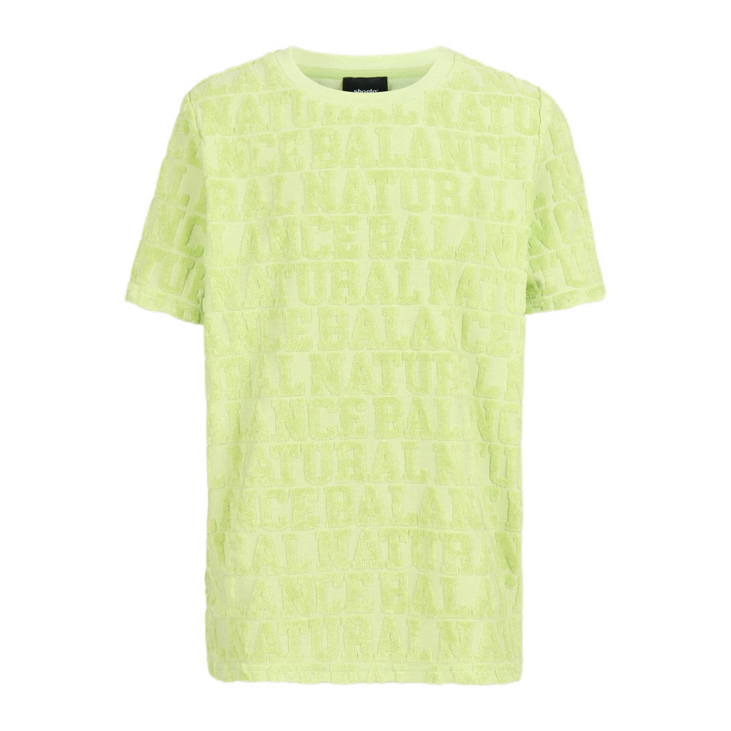 Shoeby T-shirt met all over print limegroen Jongens Katoen Ronde hals All over print 110 116