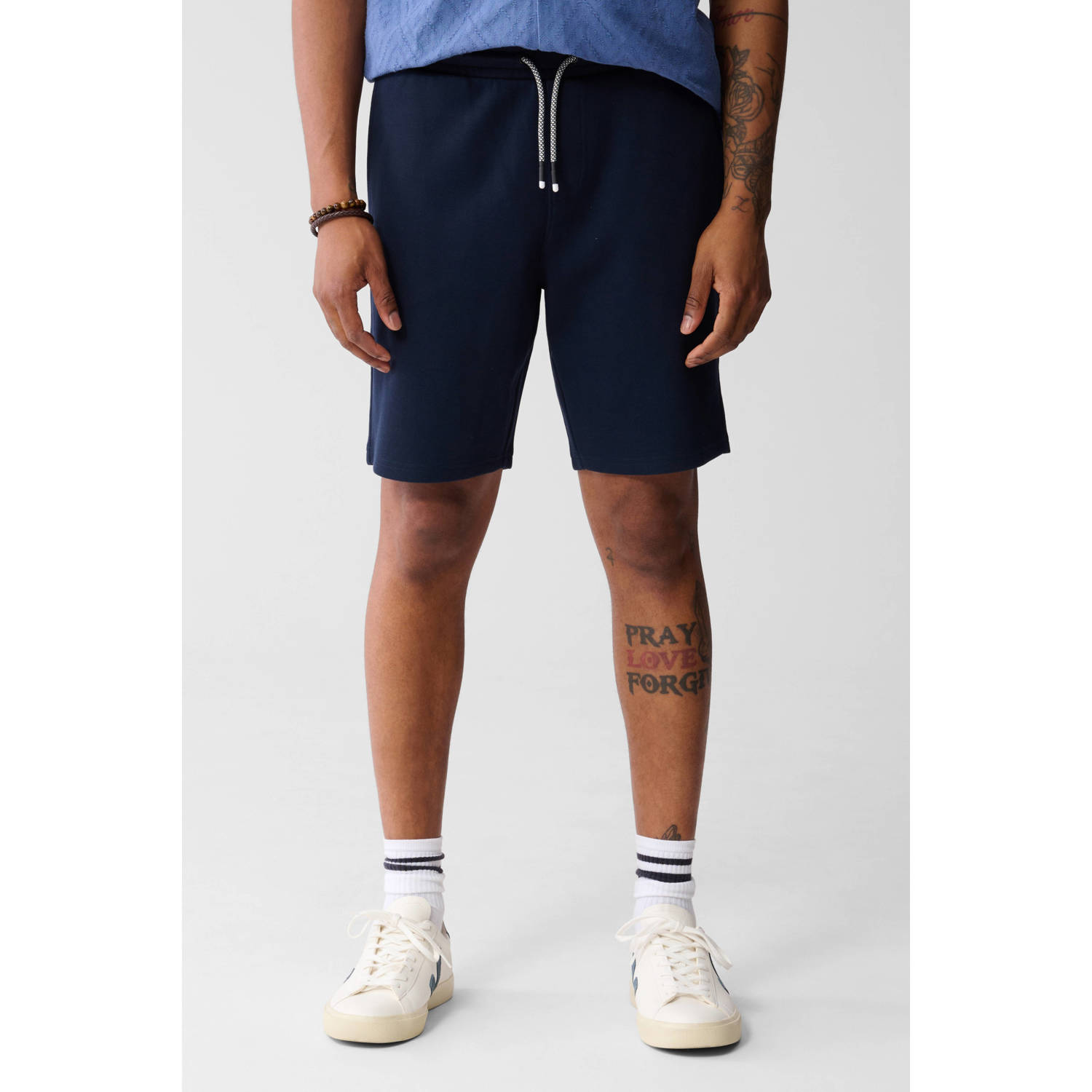 Shoeby regular fit short donkerblauw