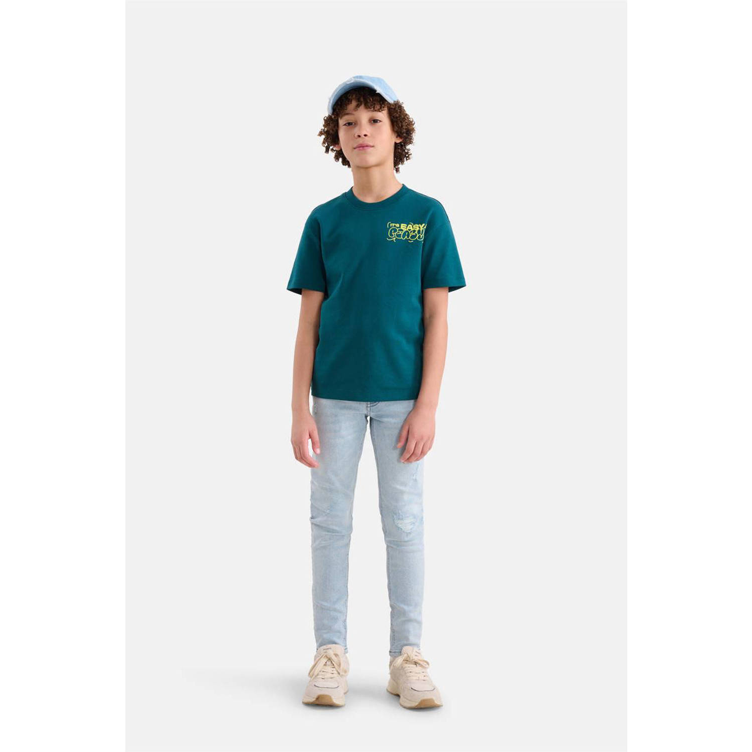 Shoeby T-shirt met backprint donkergroen