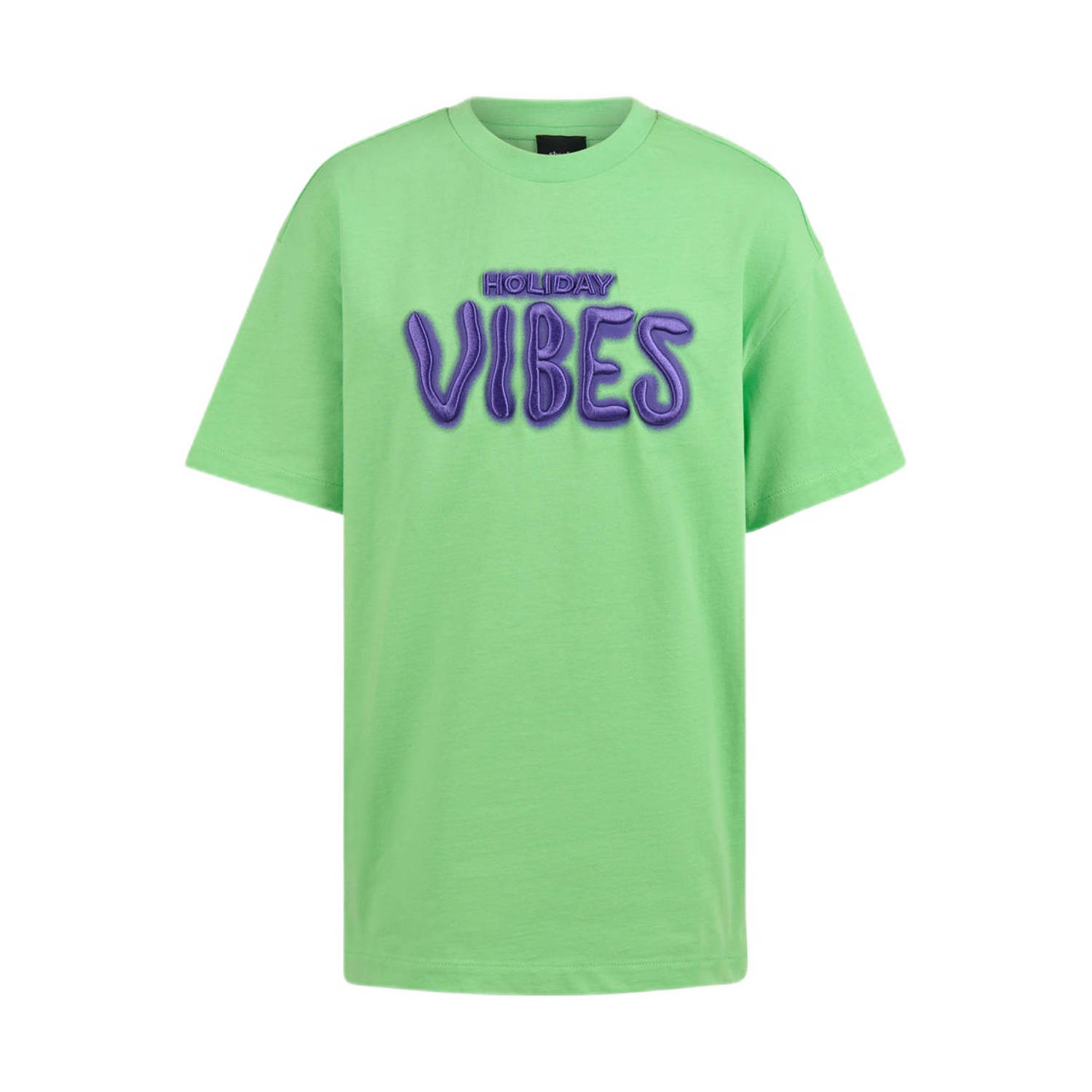 Shoeby T-shirt met printopdruk groen Jongens Katoen Ronde hals Printopdruk 110 116