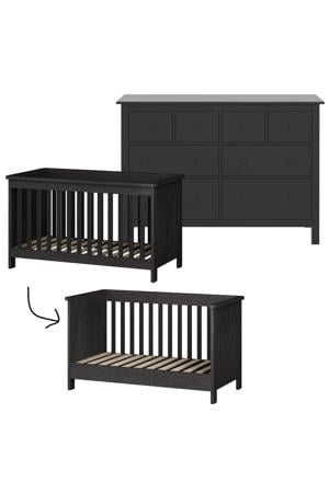 meegroei babykamer Bretagne Zwart (2-delig)