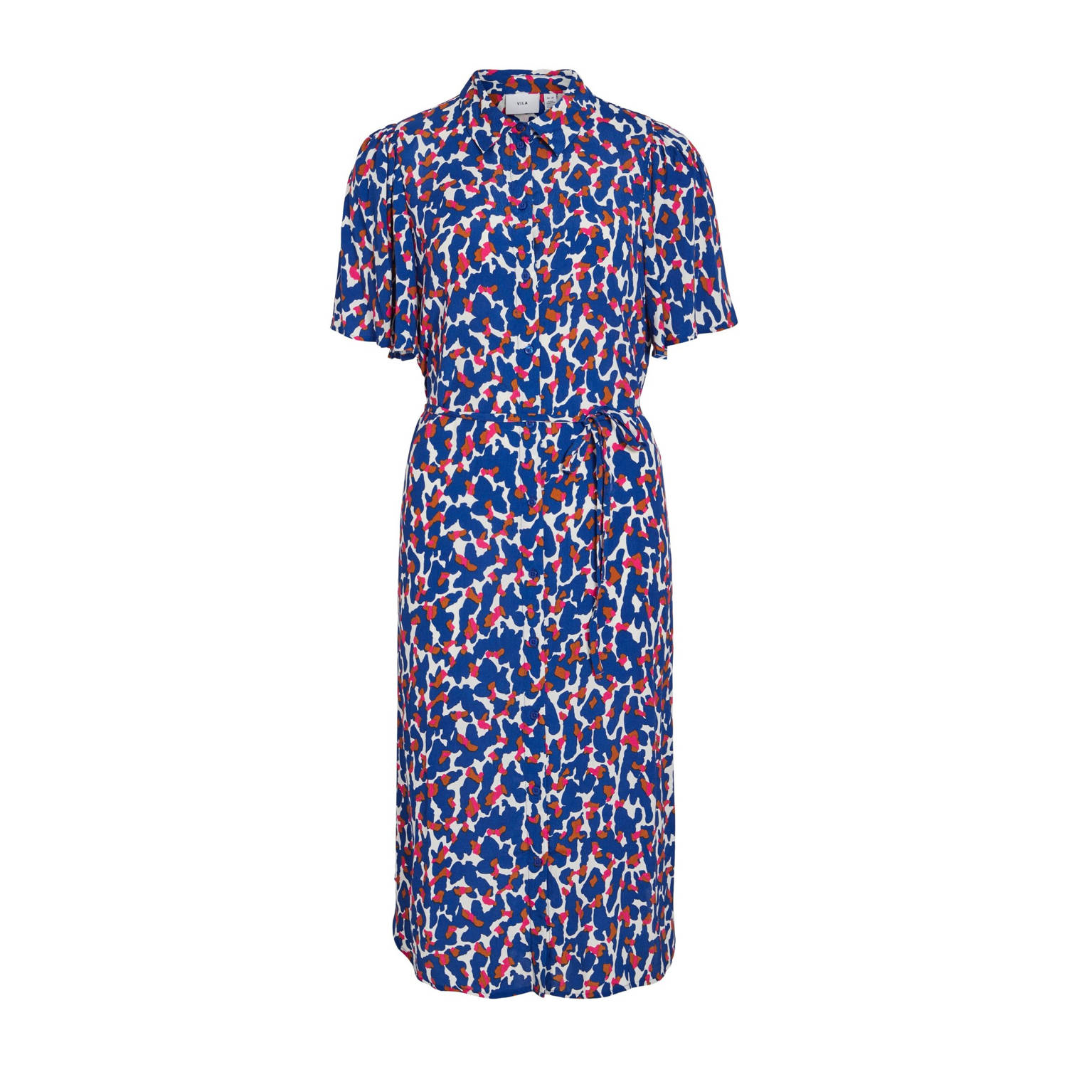 VILA blousejurk VIRUMA met all over print blauw rood wit