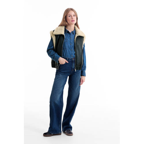 anytime wide leg jeans donkerblauw afbeelding