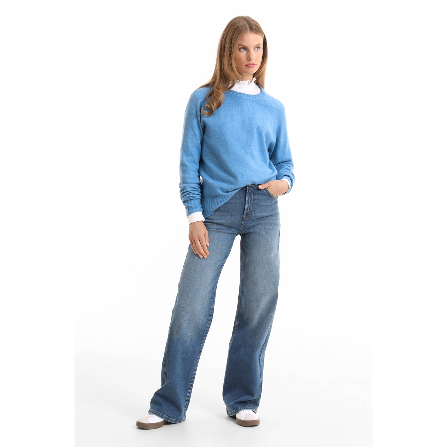 Anytime wide leg jeans blauw