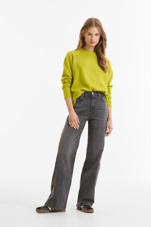 high waist wide leg jeans grey