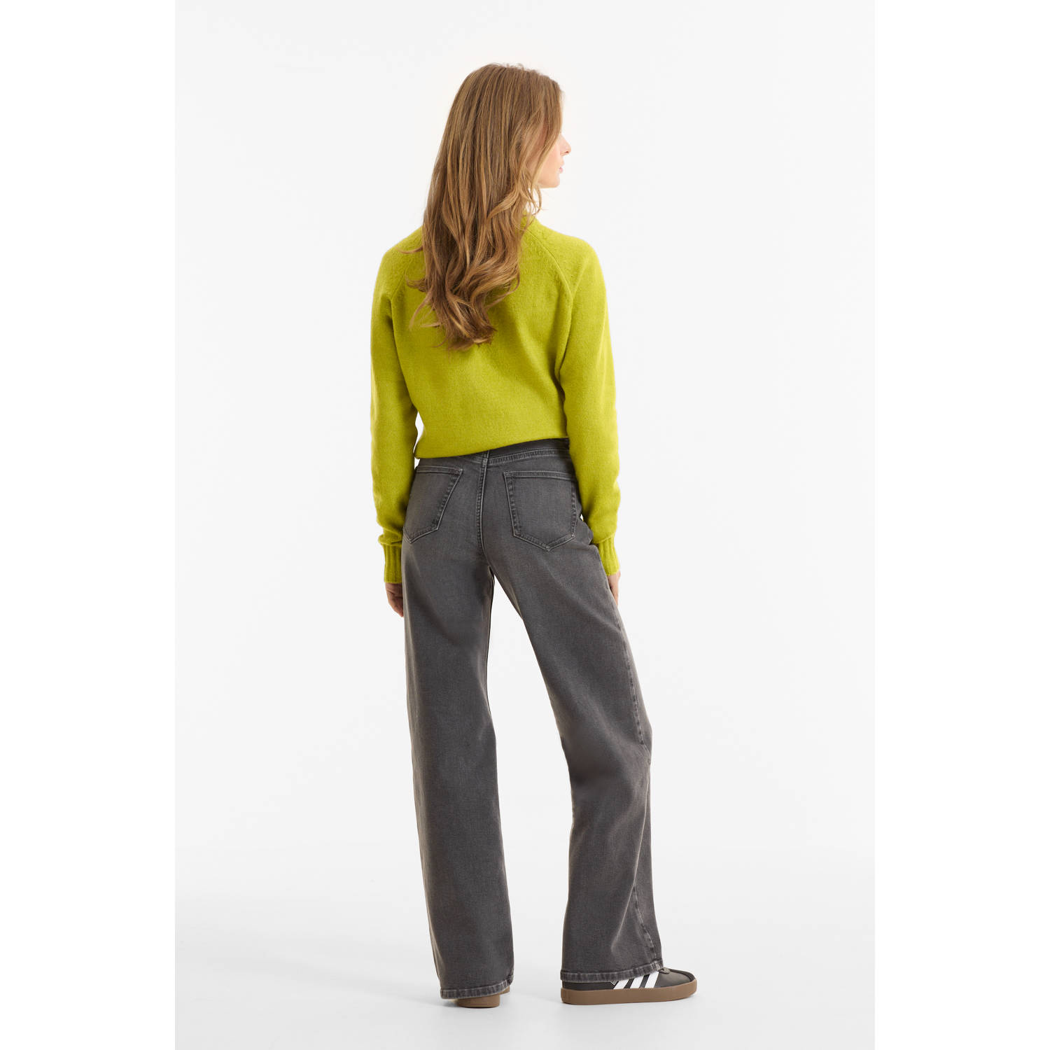 anytime wide leg jeans grijs
