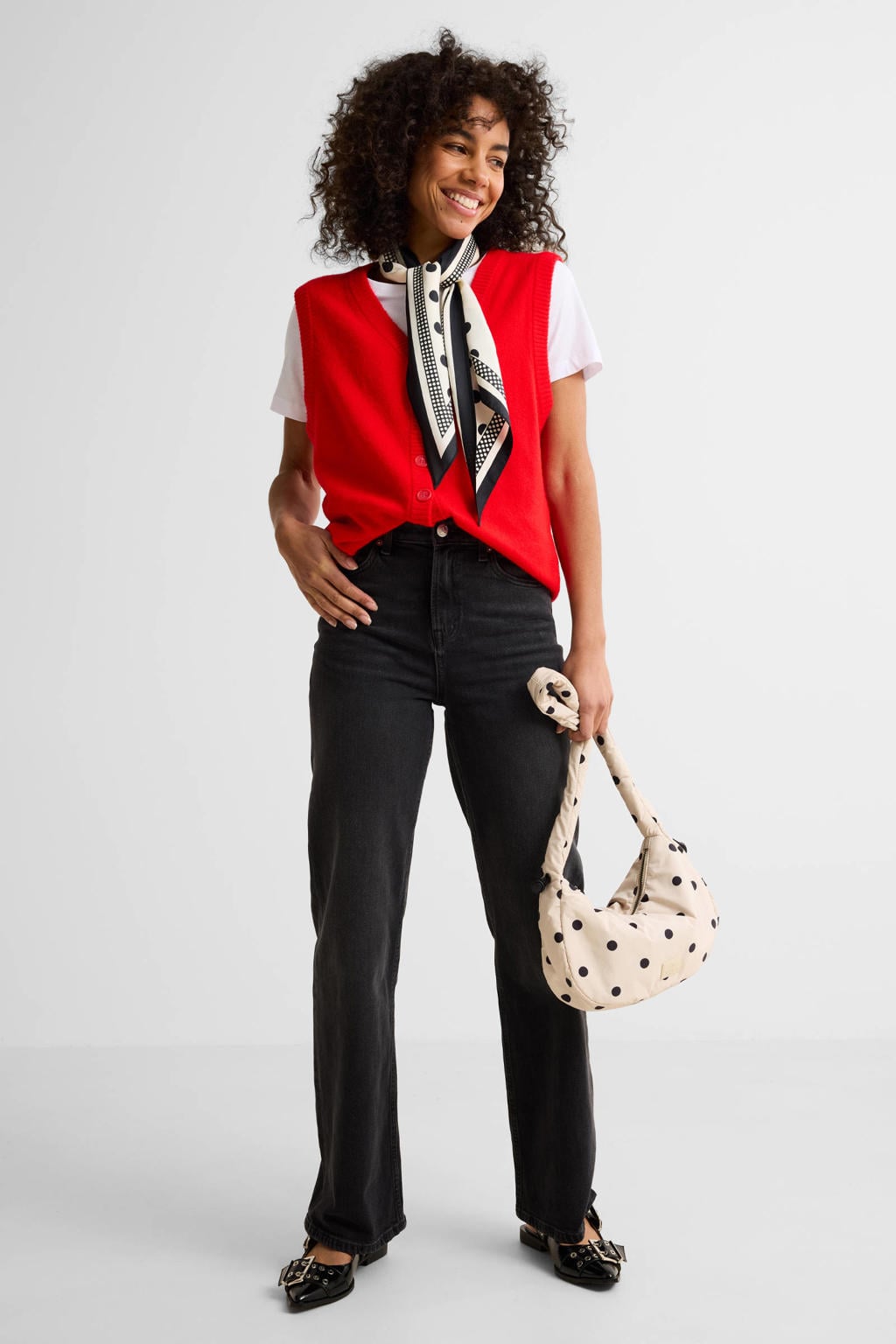 Anytime high waist wide leg jeans black