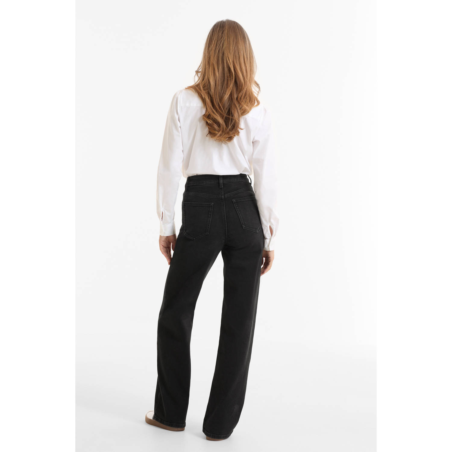 anytime wide leg jeans zwart