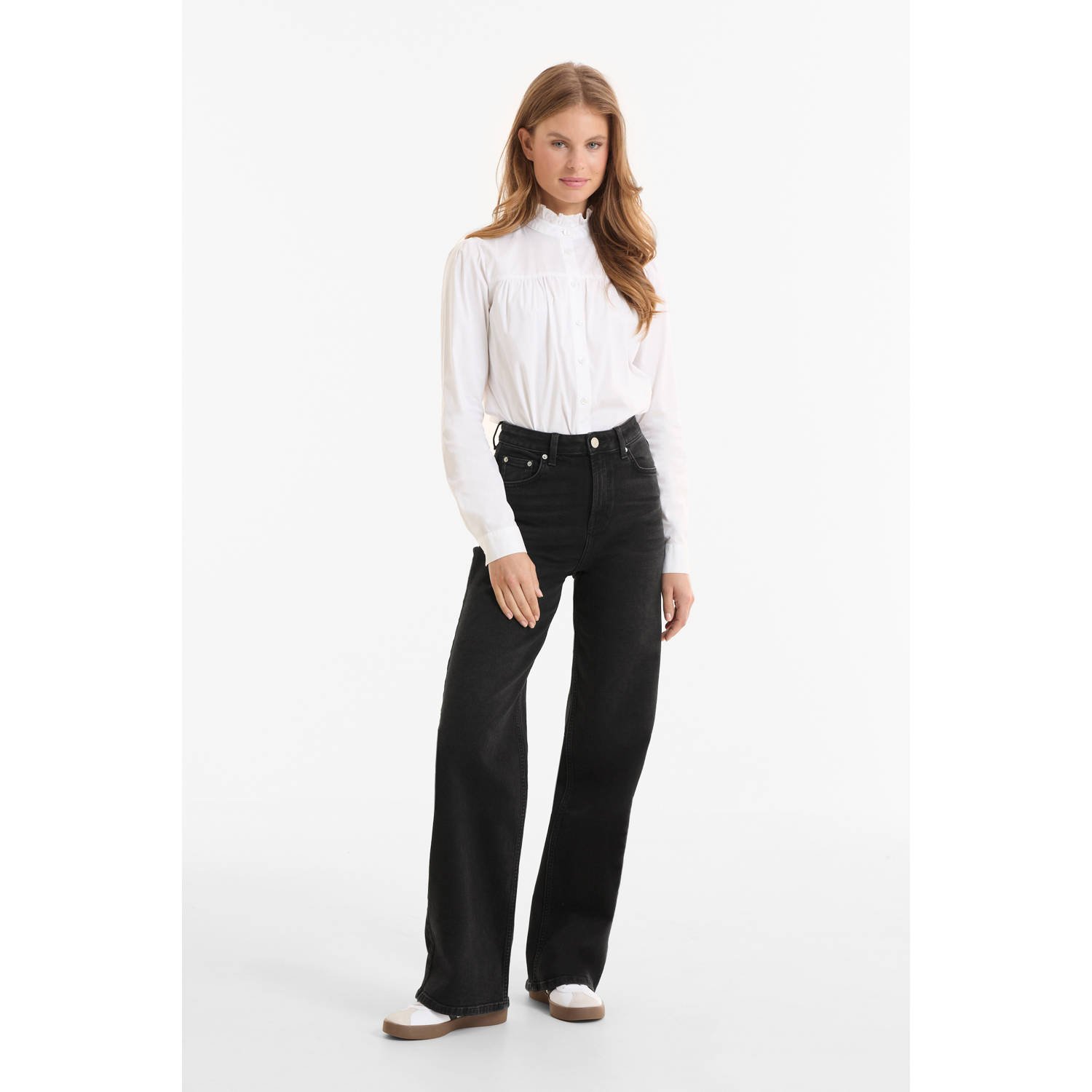 anytime wide leg jeans zwart