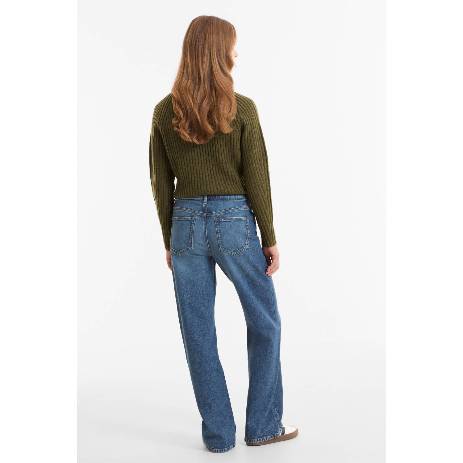 anytime loose fit jeans donkerblauw