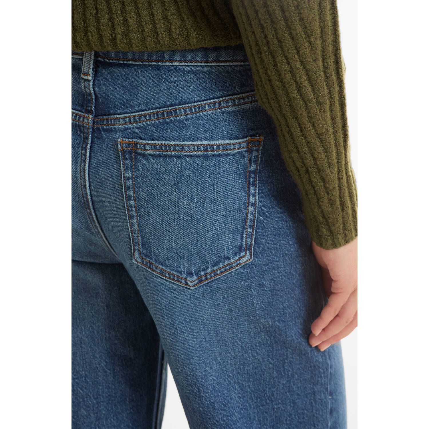 anytime loose fit jeans donkerblauw