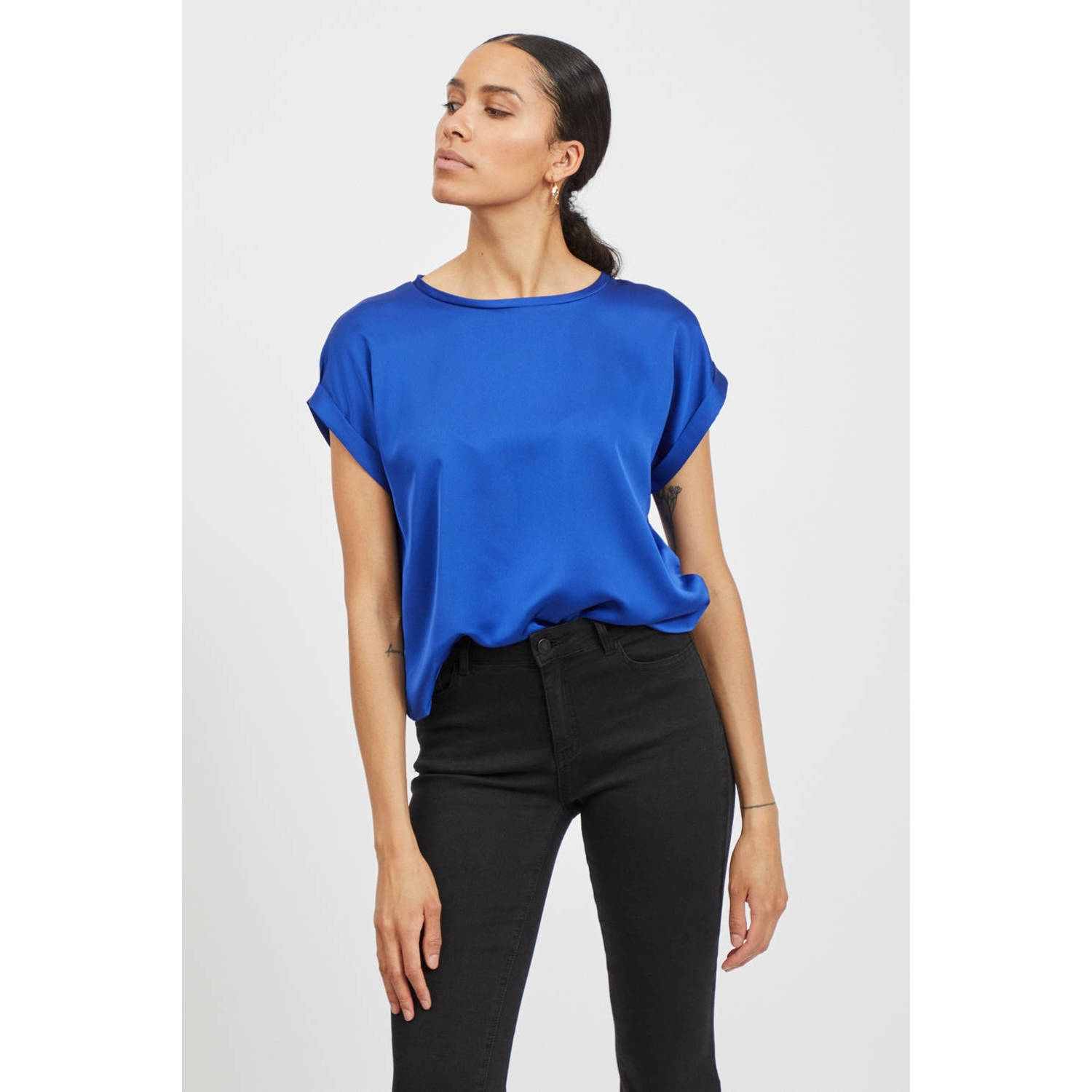 Vila Shirt met korte mouwen VIELLETTE S S SATIN TOP NOOS