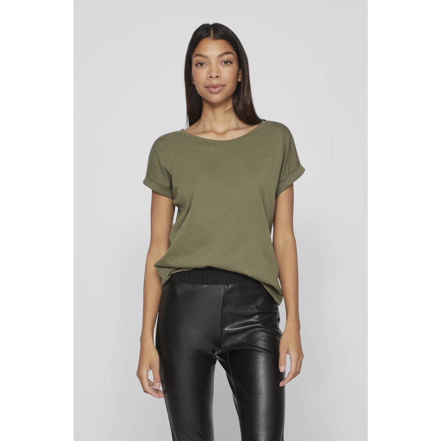 Vila Dreamers Korte Mouw T-shirt Vrouwen Green Dames