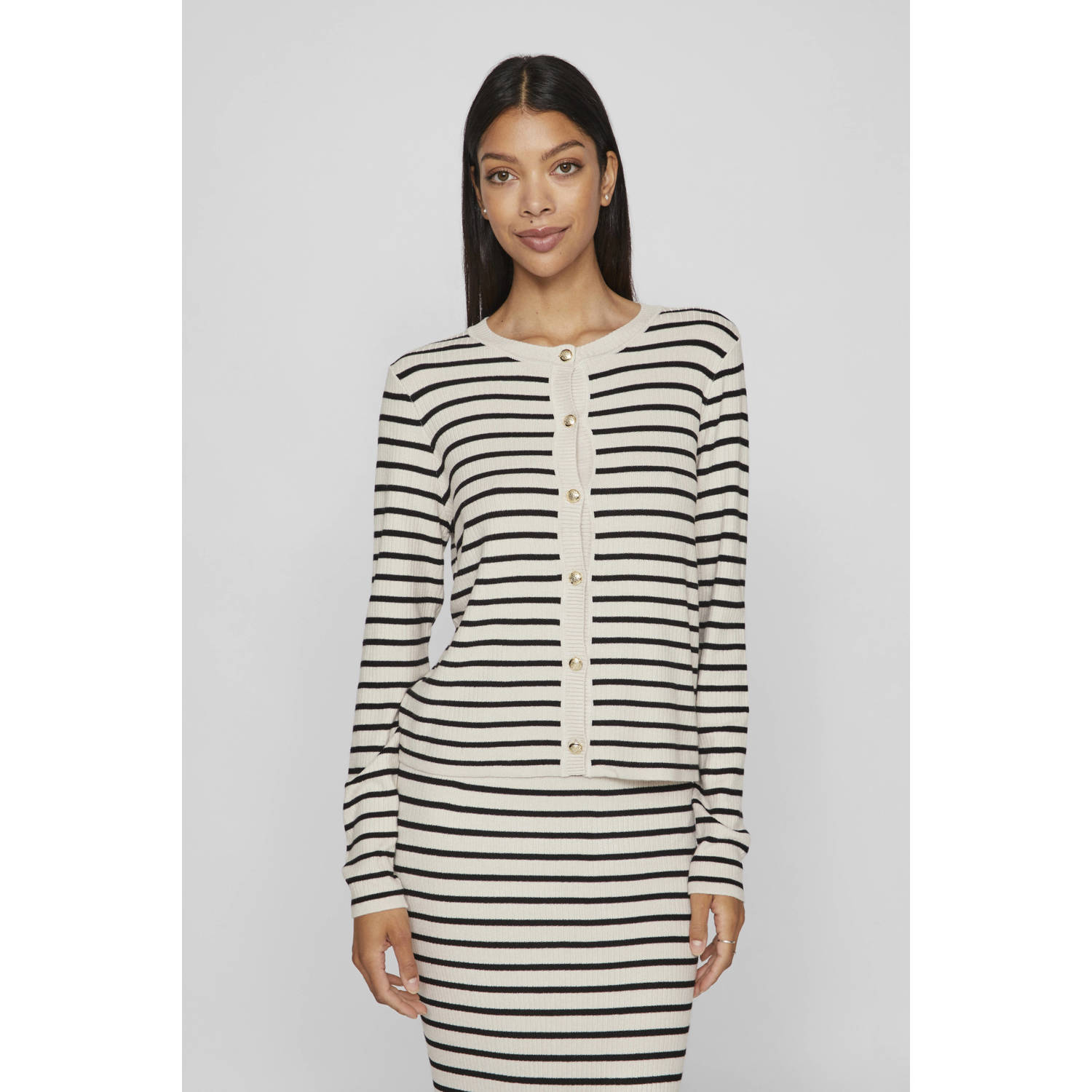 Vila Gebreide pullover met knoopsluiting model 'ZICHA'