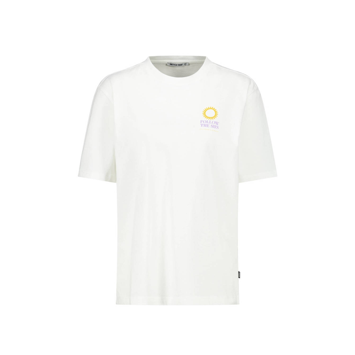 America Today T-shirt met backprint wit