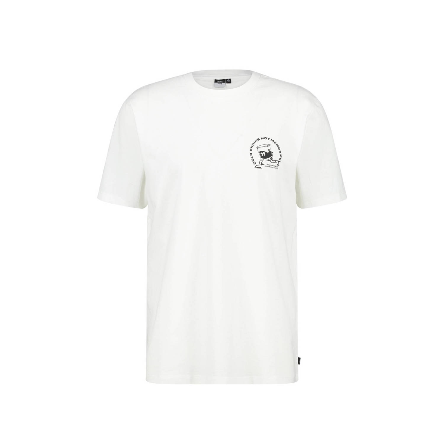 America Today T-shirt Ezra met printopdruk white