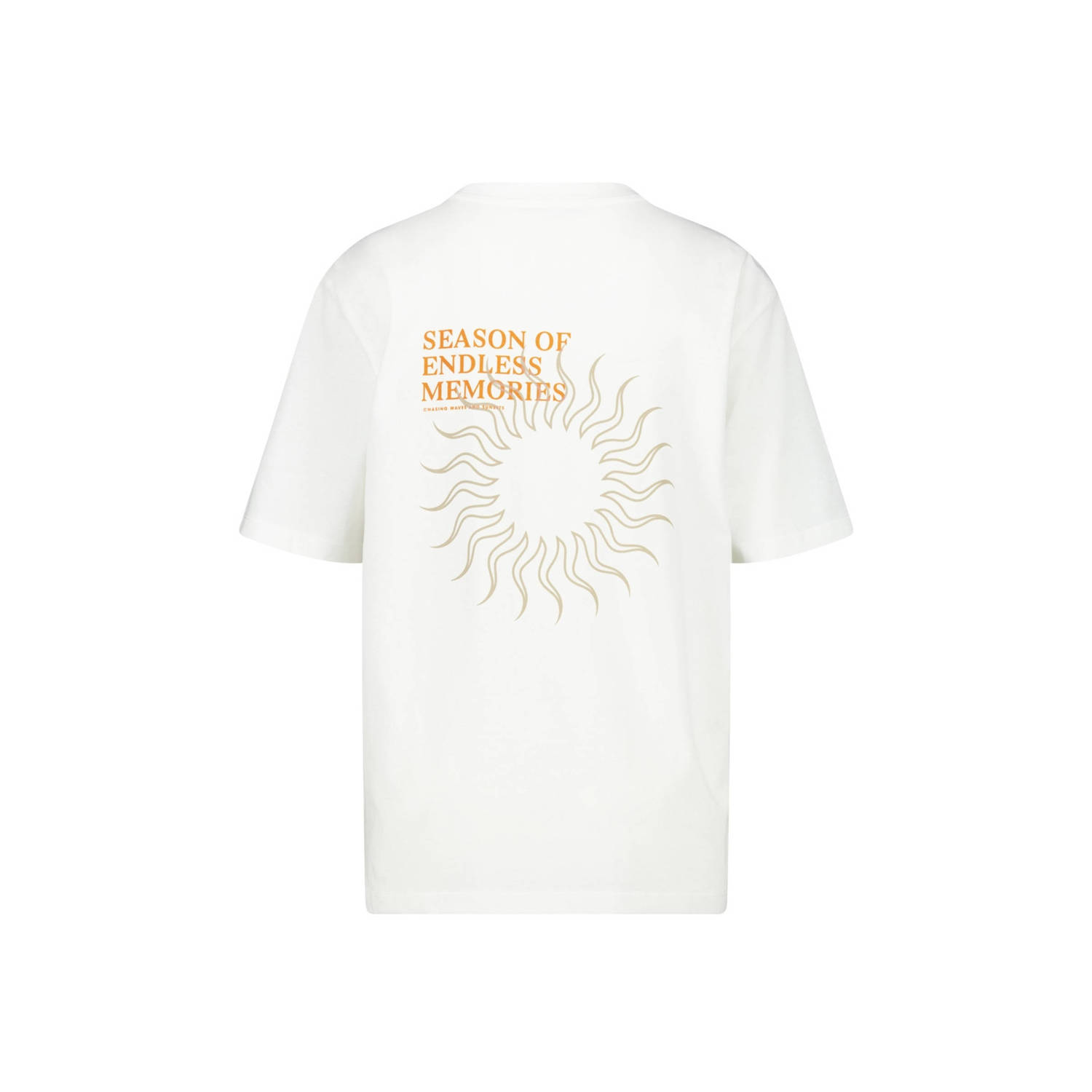 America Today T-shirt met backprint ecru