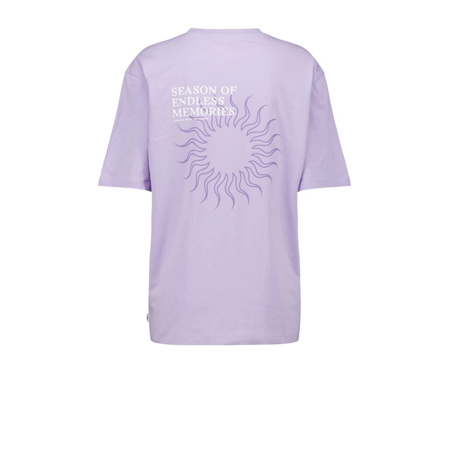 America Today T-shirt met backprint lila