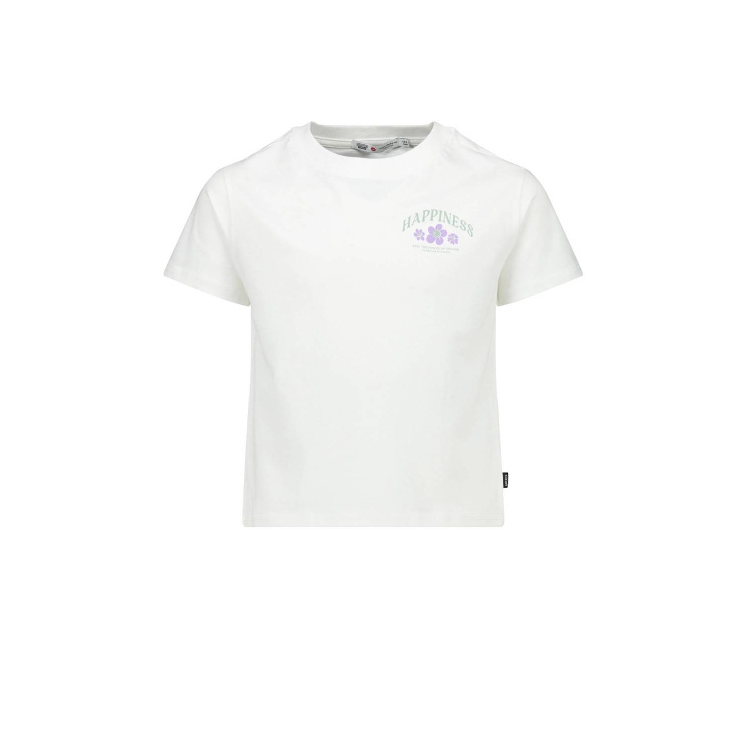 America Today T-shirt met backprint wit Meisjes Biologisch katoen Ronde hals 158 164
