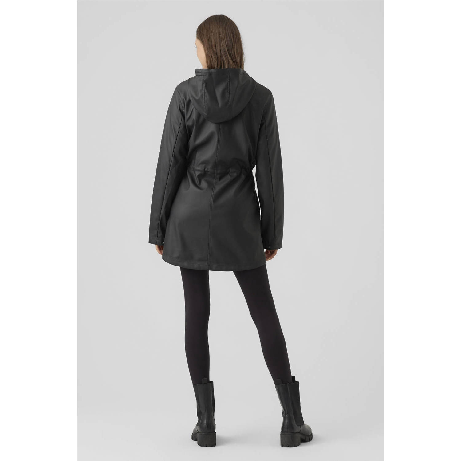 VERO MODA coated tall jas VMMALOU zwart