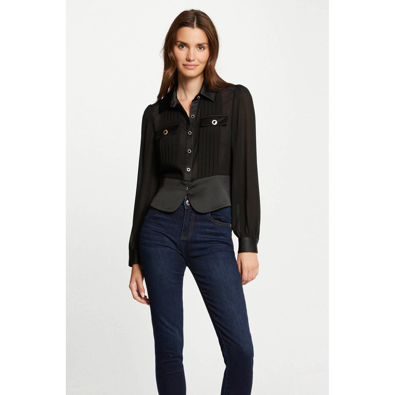 Morgan semi-transparante blouse zwart