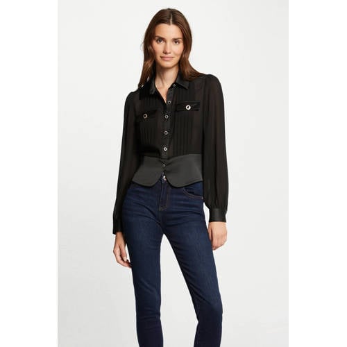 Morgan semi-transparante blouse zwart afbeelding
