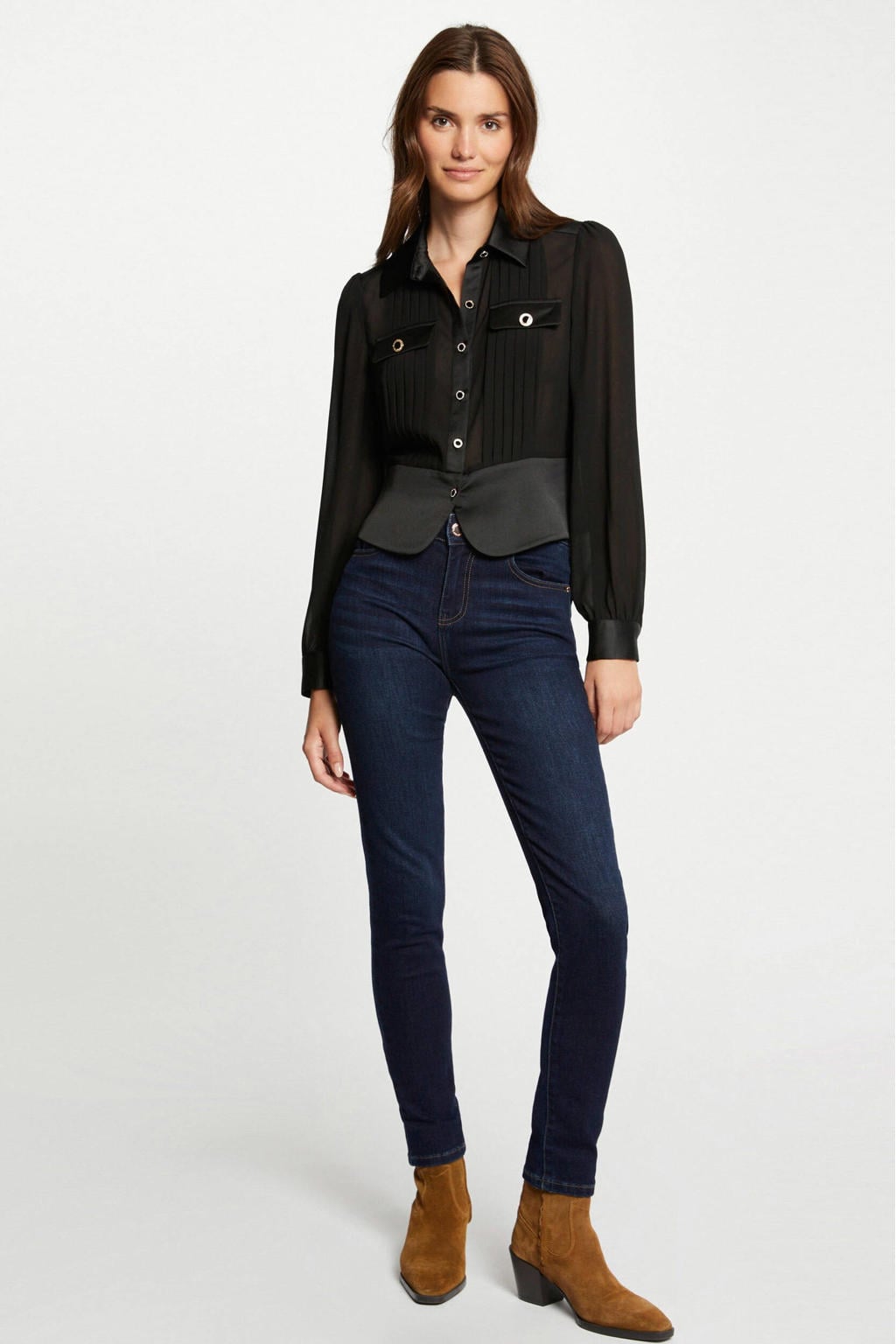 Morgan semi-transparante blouse zwart
